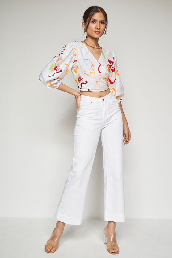 Graphic Straight Top, White, image 2